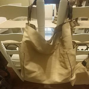 Soft leather handbag with travel bag